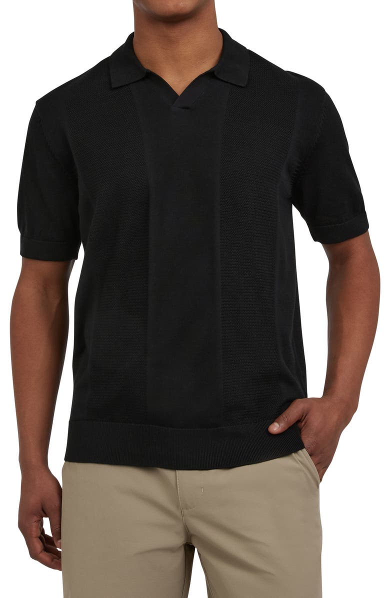 DKNY SPORTSWEAR Social Cotton Polo Sweater, Main, color, Black