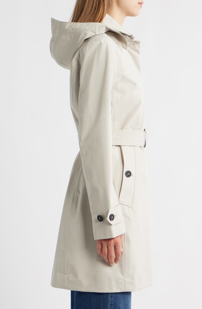 Save The Duck Jackie Water Resistant Raincoat with Removable Hood, Alternate, color, Rainy Beige