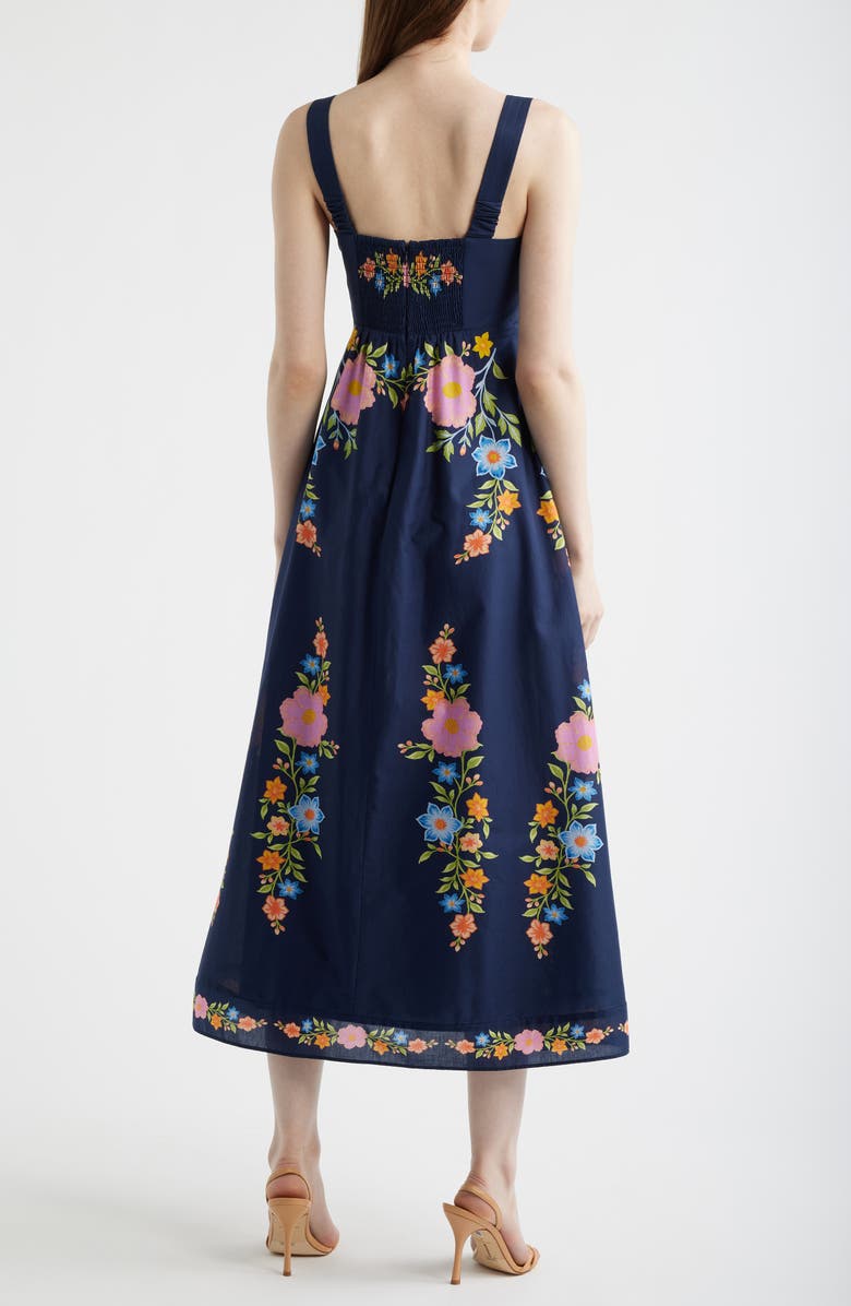 Eliza J Sleeveless Maxi Sundress, Alternate, color, Navy Multi