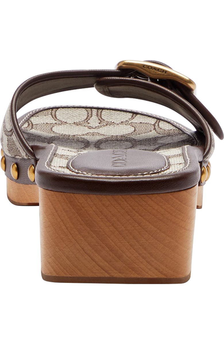 COACH Margot Signature Jacquard Slide Sandal, Alternate, color, Oak/ Maple