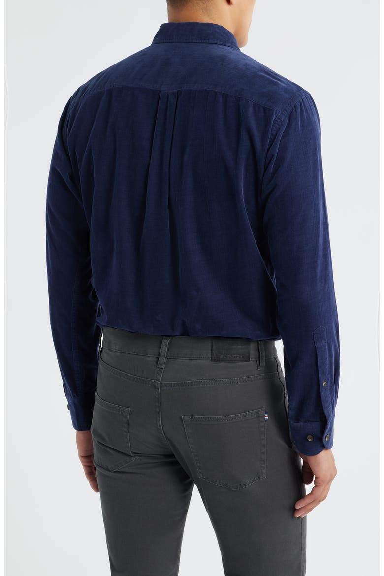 Cotton & Cashmere Corduroy Button-Up Shirt, Alternate, color, NAVY