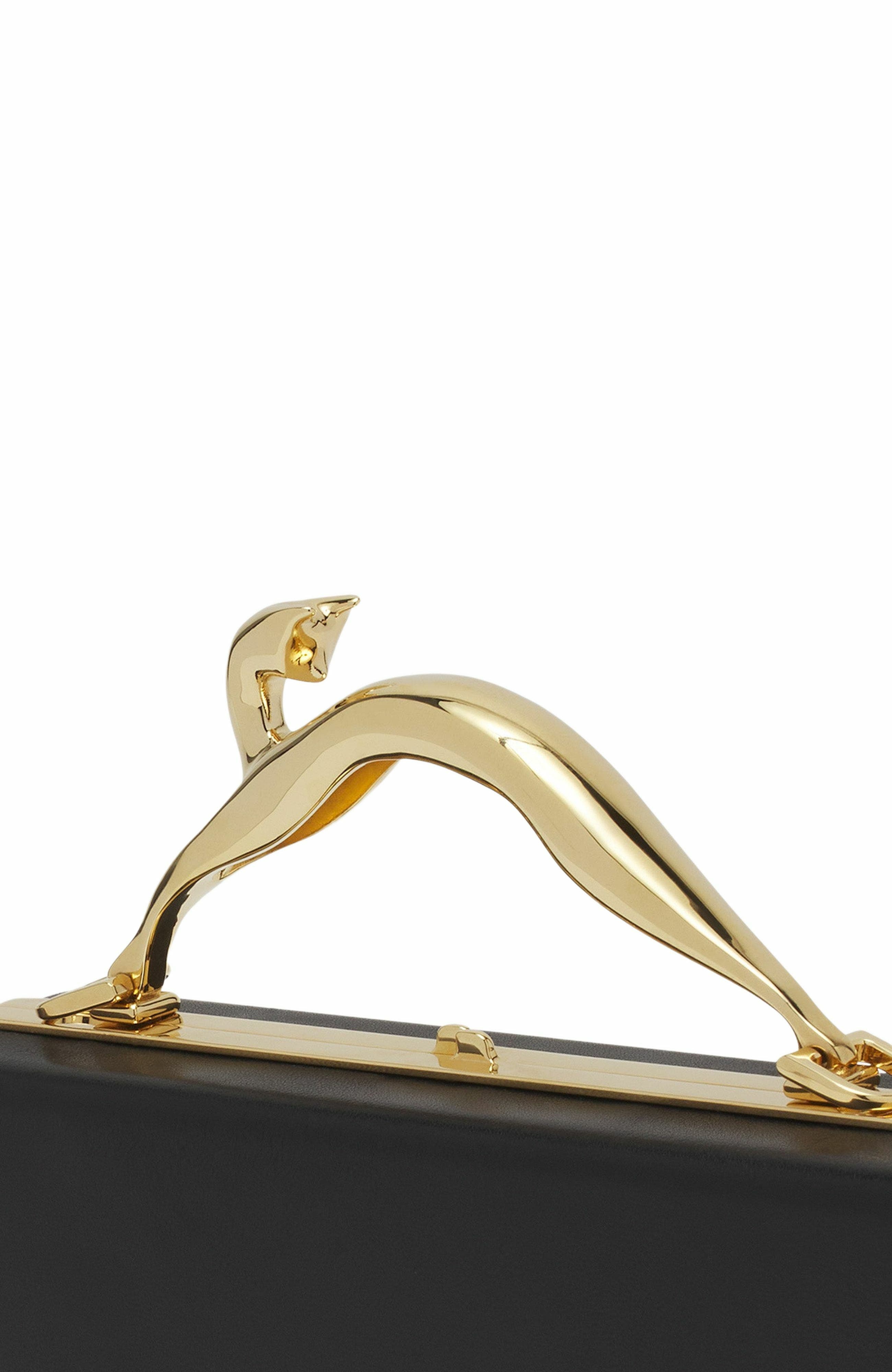 Lanvin FUSION CAT LEATHER CLUTCH BAG, Alternate, color, 