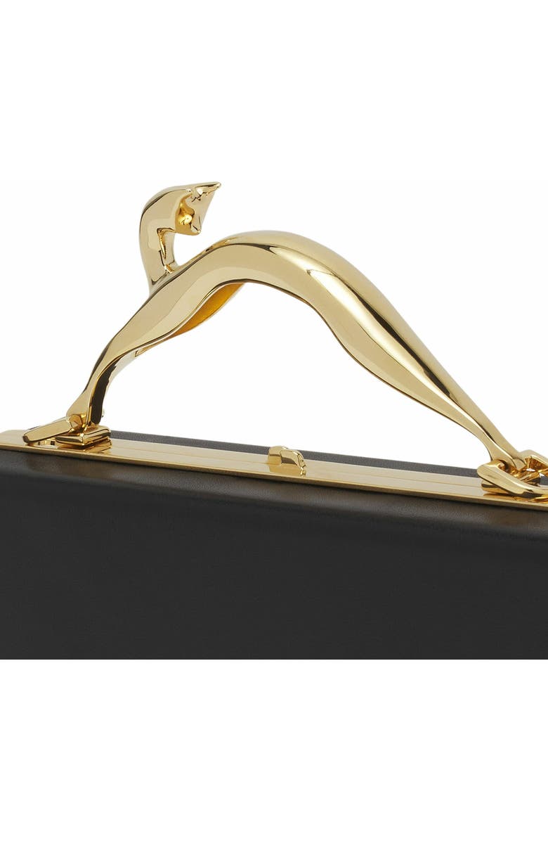 Lanvin FUSION CAT LEATHER CLUTCH BAG, Alternate, color,