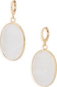 NORDSTROM RACK Semiprecious Oval Drop Earrings
