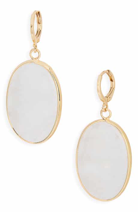 NORDSTROM RACK Semiprecious Oval Drop Earrings
