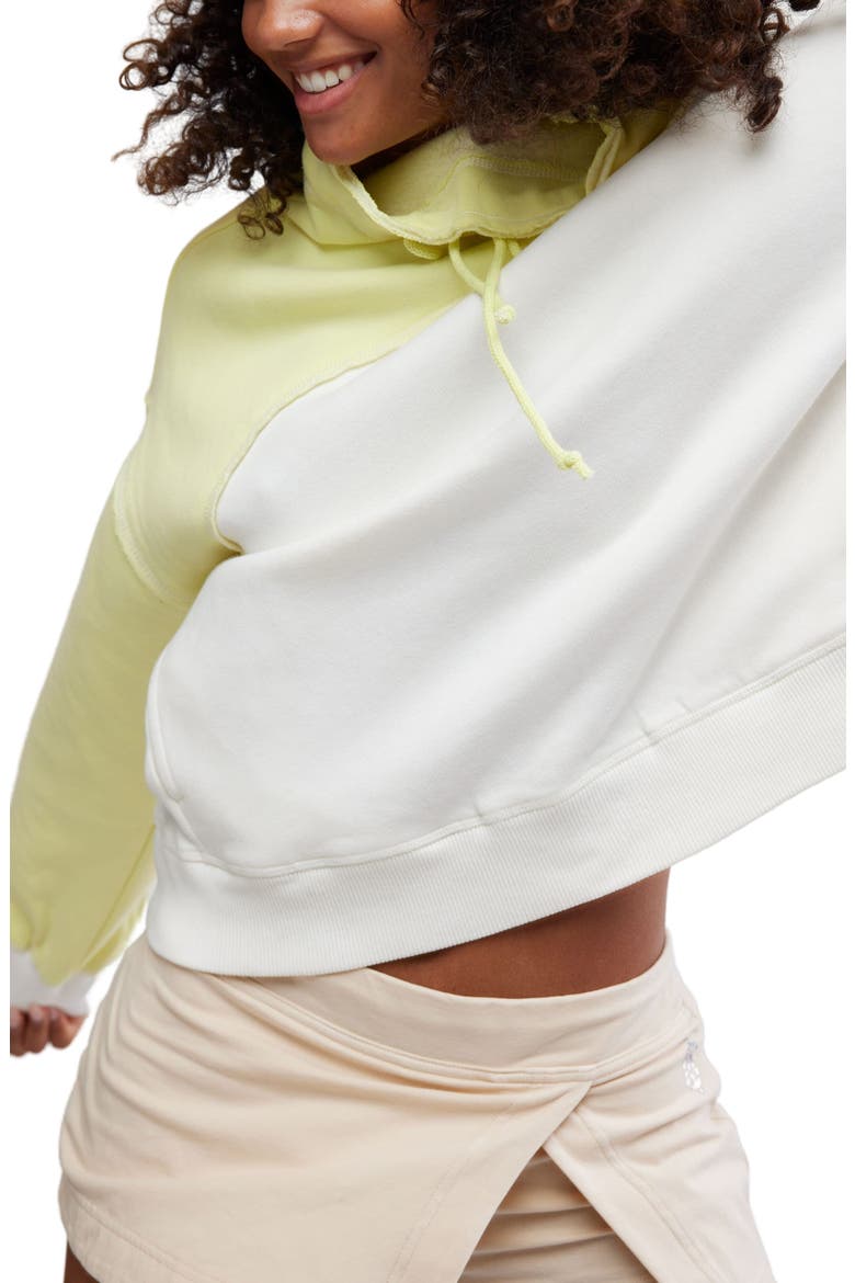 FP Movement Homestretch Colorblock Tie Neck Sweatshirt, Alternate, color, SOUR CITRUS COMBO