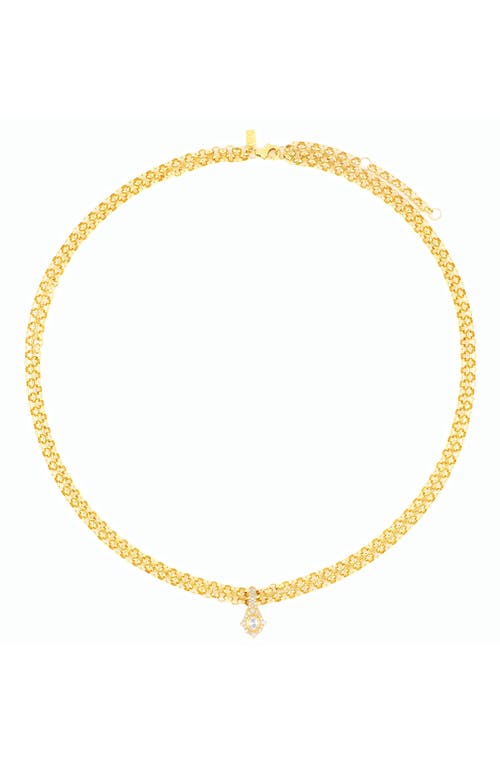 Ef Collection Daphne Diamond Pendant Double Chain Necklace In Gold