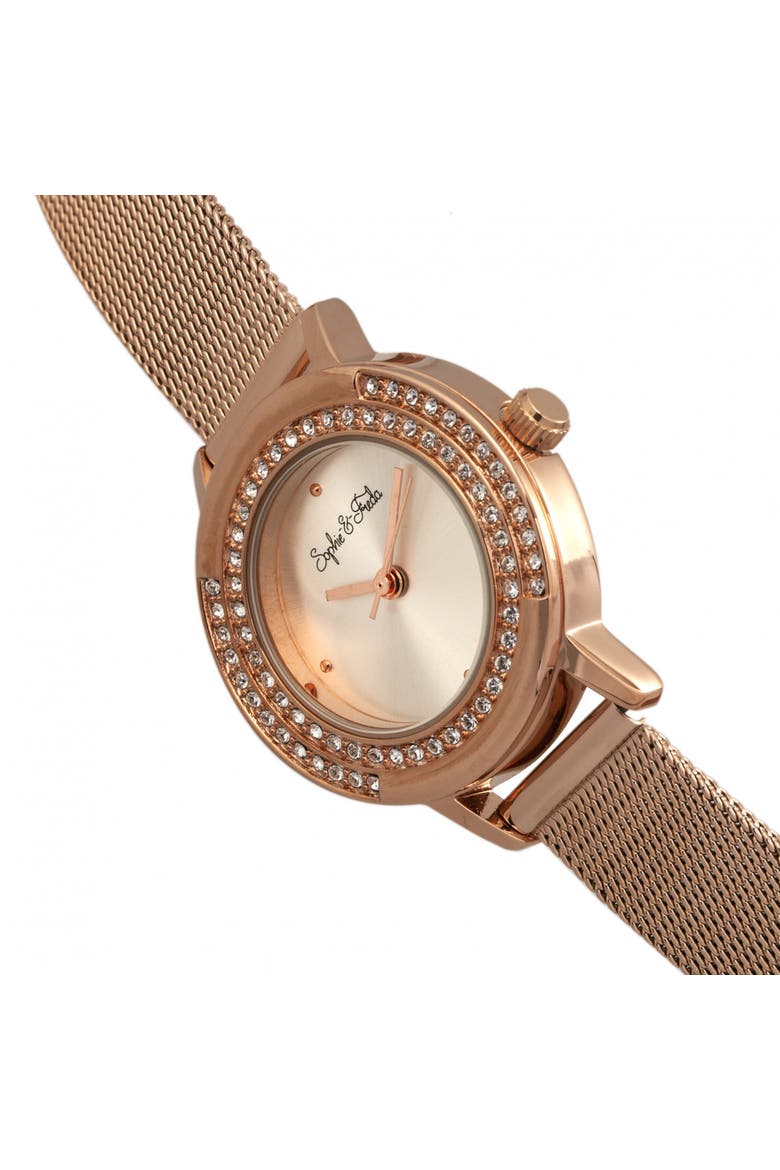 Sophie & Freda Cambridge Bracelet Watch w/Swarovski Crystals, Alternate, color, Rose Gold