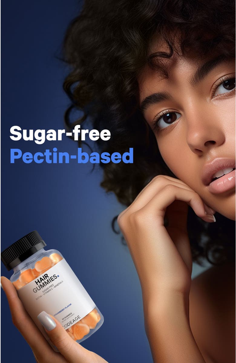 Codeage Hair Gummies Biotin Multivitamins Supplement, Alternate, color, White