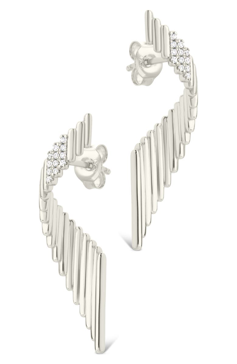 Sterling Forever Andrea Cubic Zirconia Drop Earrings, Alternate, color, Silver