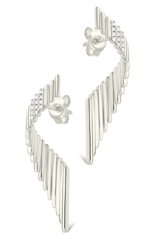 Sterling Forever Andrea Cubic Zirconia Drop Earrings In Metallic