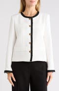 Renee C Contrast Trim Cropped Jacket