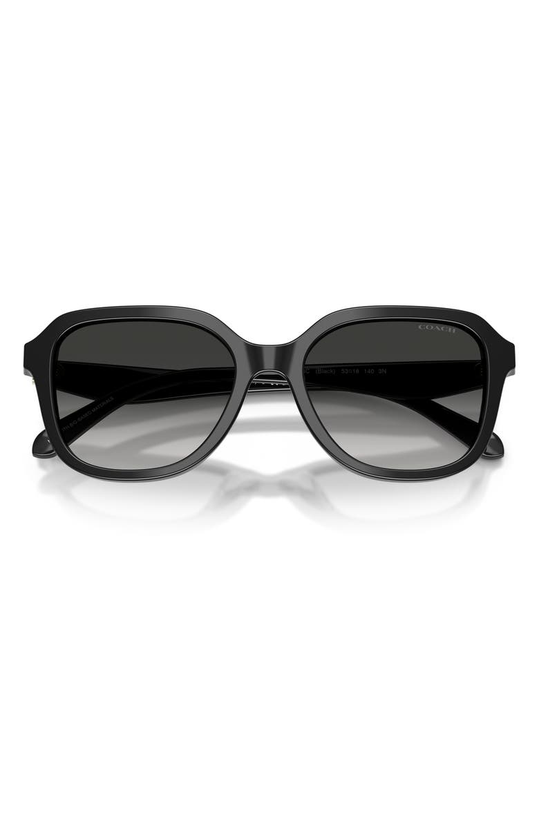 COACH 53mm Gradient Square Sunglasses, Alternate, color, Black / Grey Gradient