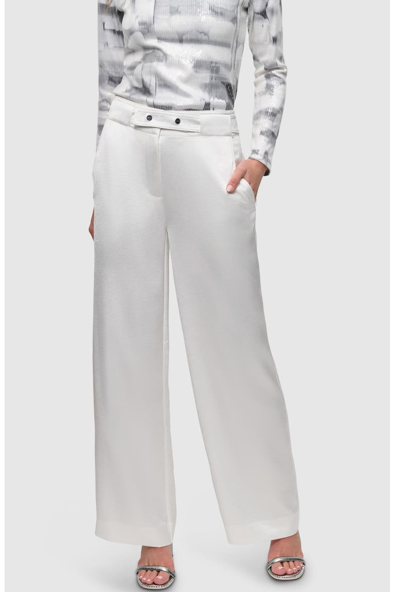 Belt Detail Wide Leg Pants, Main, color, IVORY