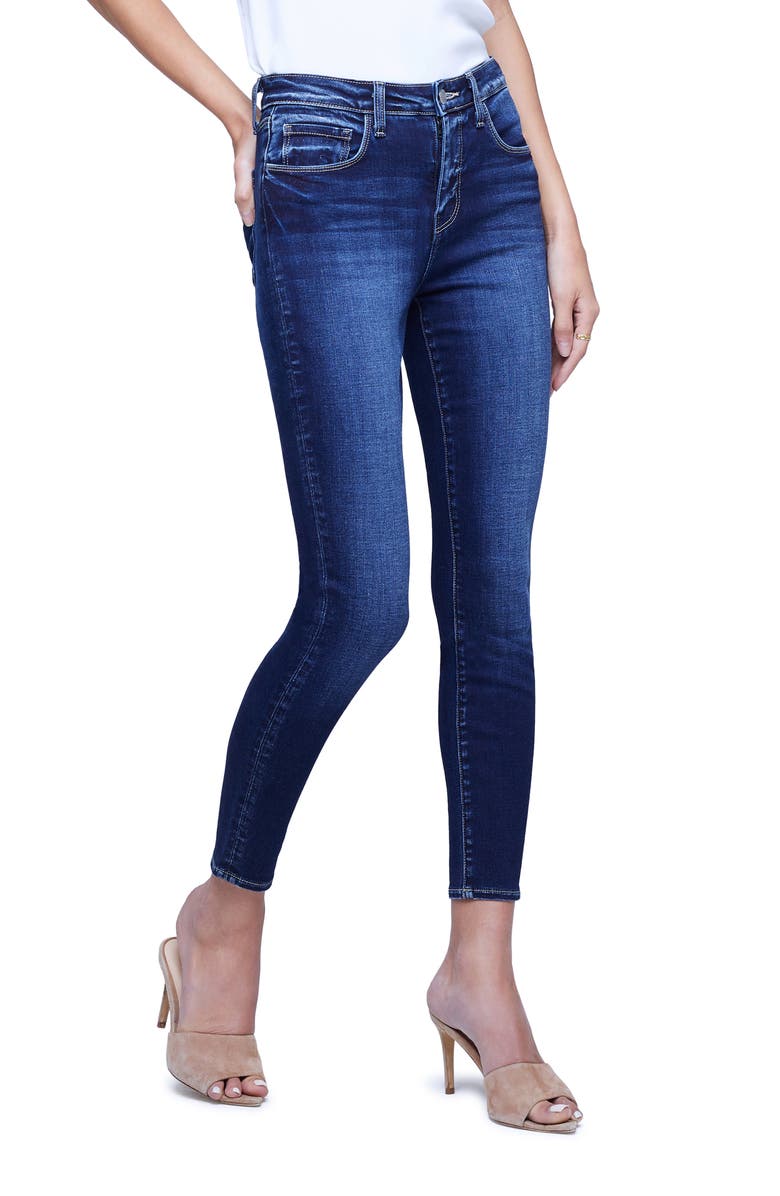 L'AGENCE Margot Crop Skinny Jeans, Alternate, color, Columbia