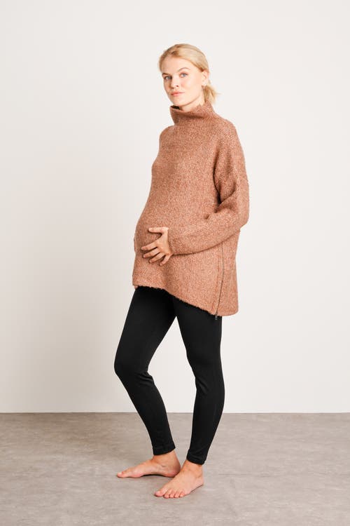 Nom Maternity Lia Maternity Nursing Sweater In Brown