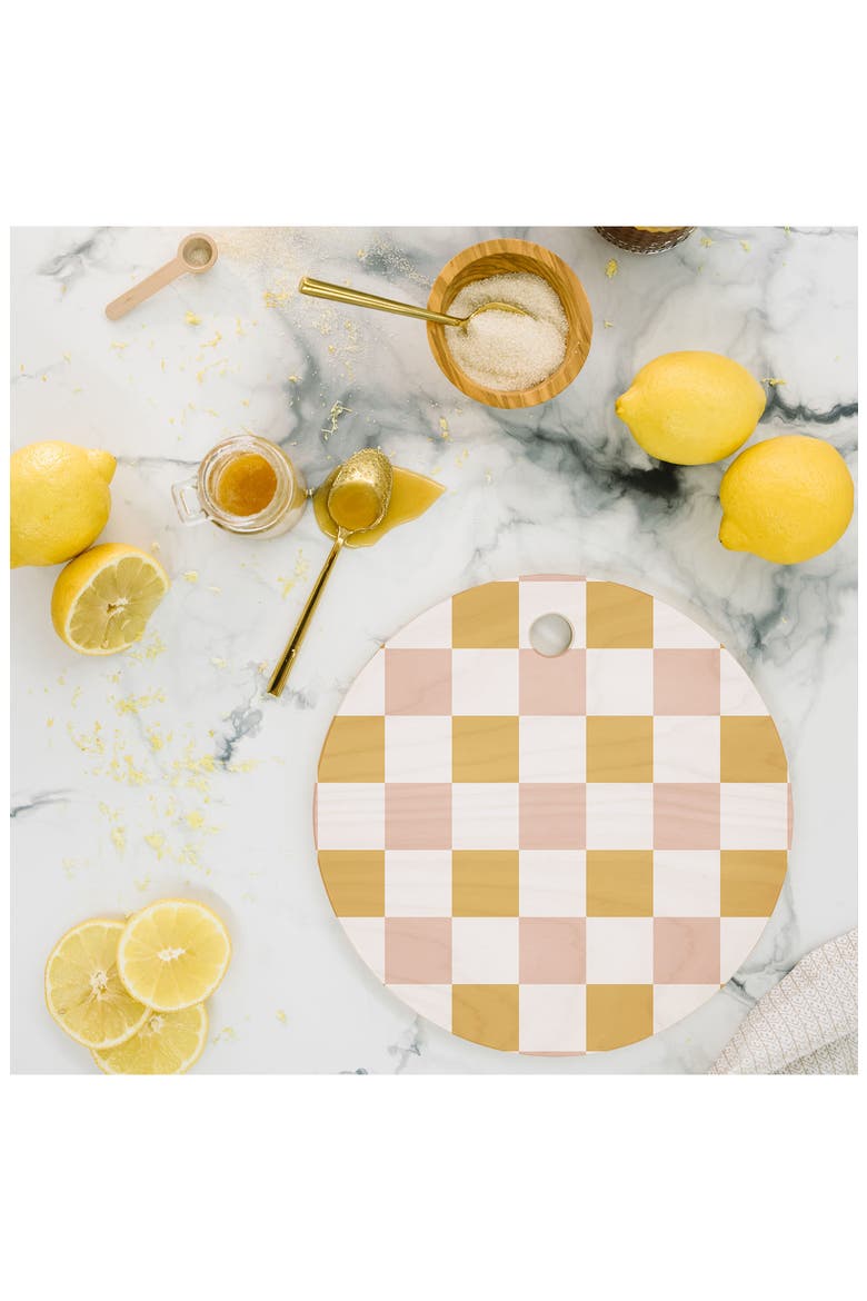 Spring Checkers Cutting Board, Alternate, color, YELLOW
