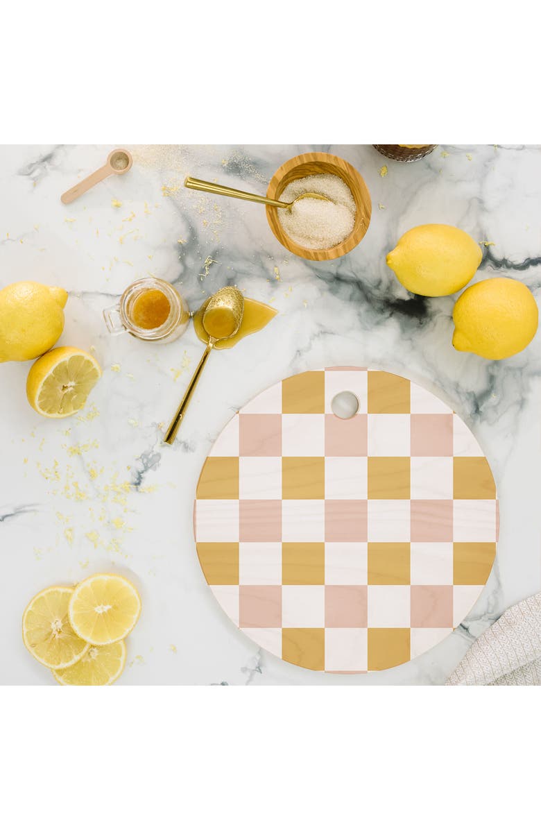 Deny Designs Spring Checkers Cutting Board, Alternate, color, Yellow