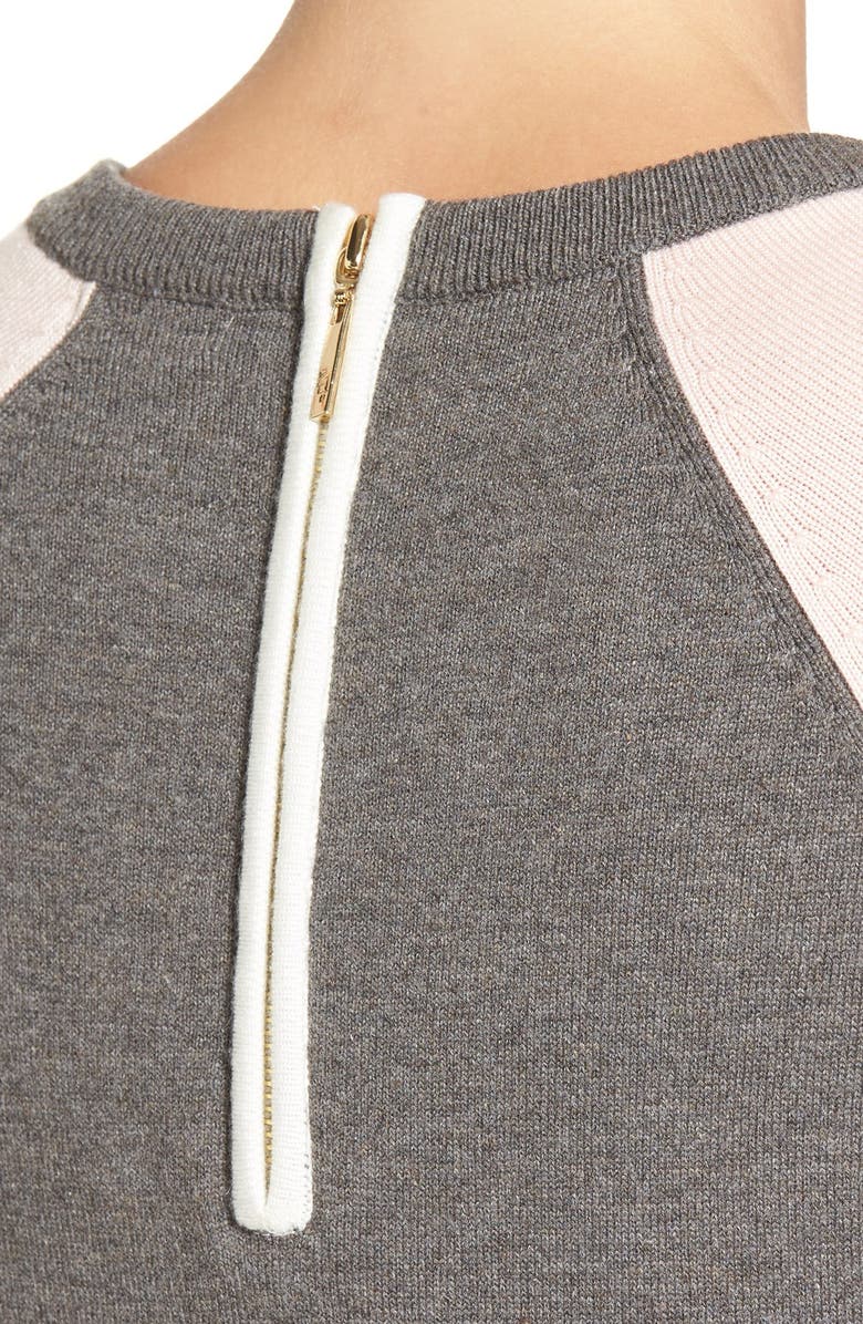 Eliza J Colorblock A-Line Sweater Dress, Alternate, color,