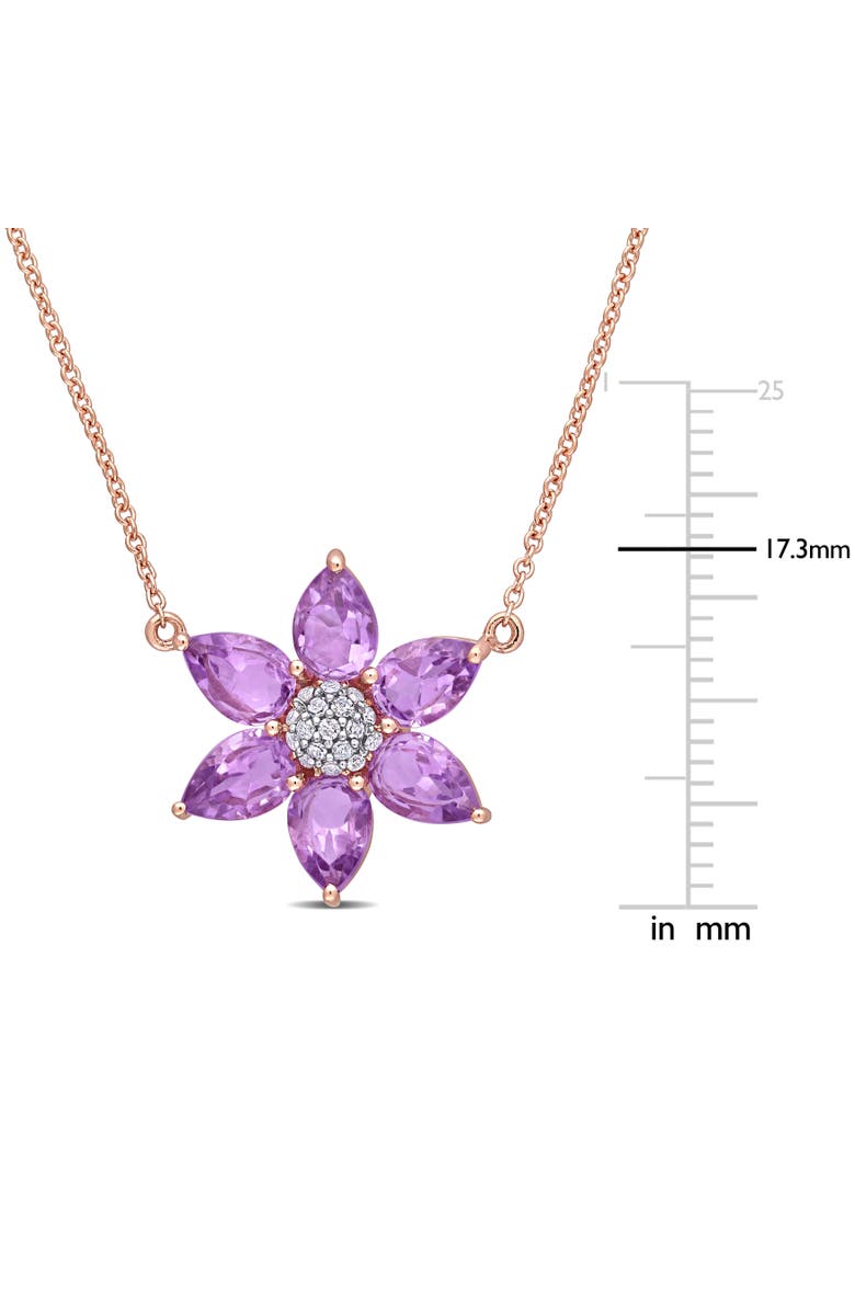 Julianna B. Gemstone & Diamond Floral Necklace 10K, Alternate, color, Amethyst