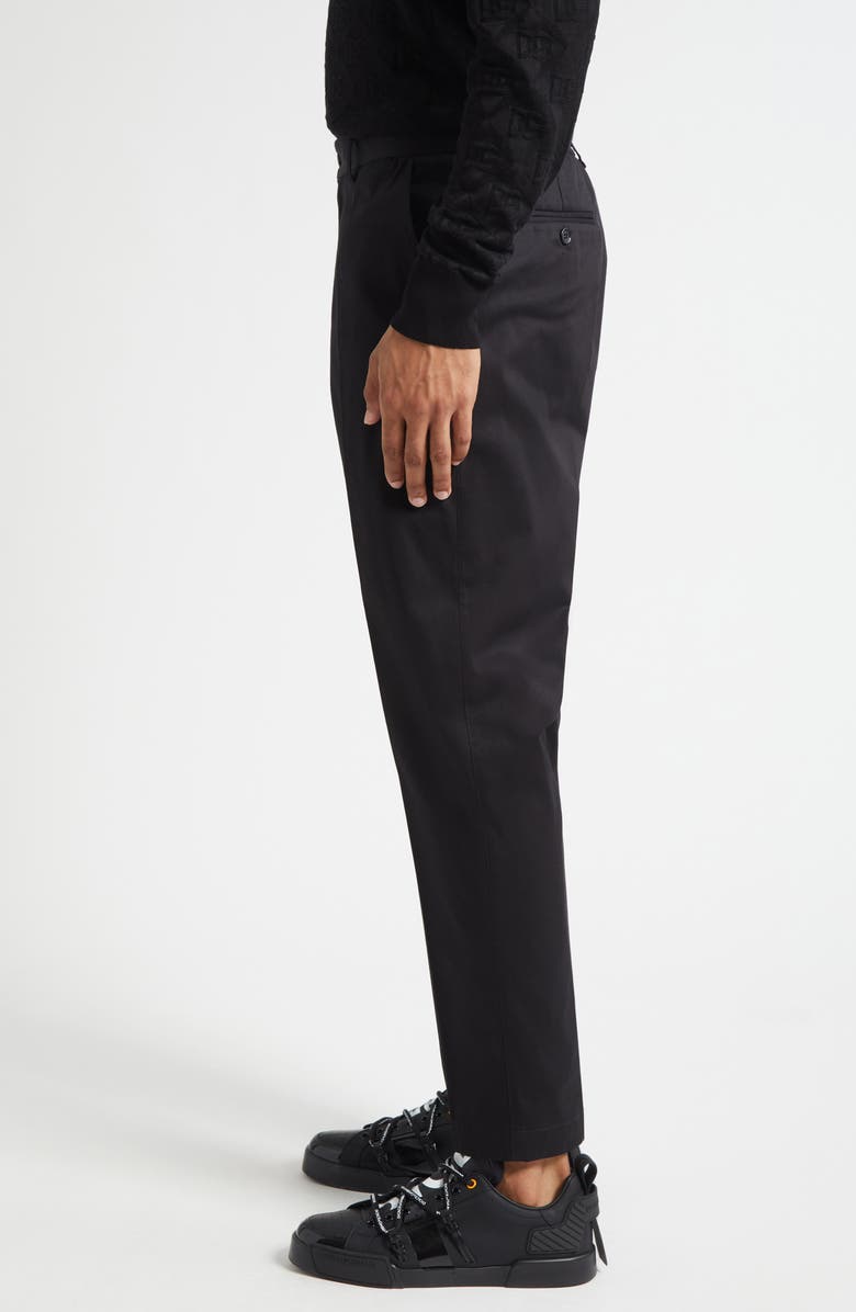 Dolce&Gabbana Cotton Stretch Gabardine Trousers, Alternate, color, N0000 Nero
