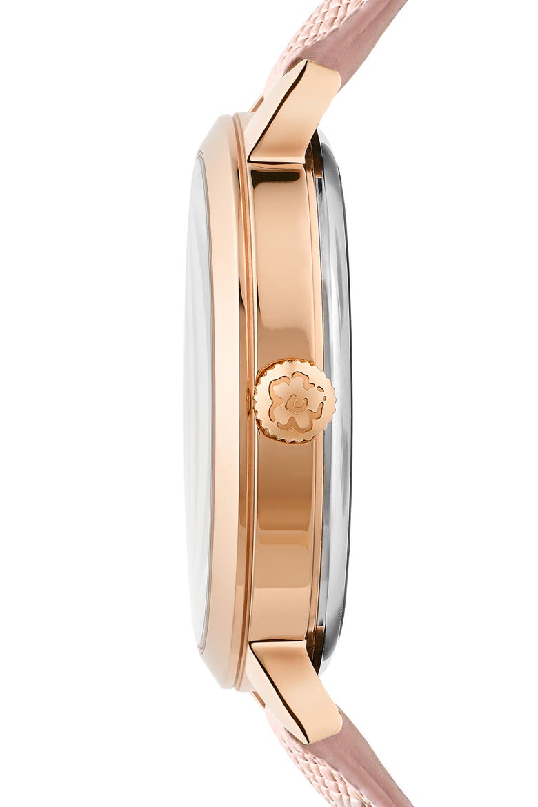 Lilabel Leather Strap Watch, 36mm, Alternate, color, ROSE GOLD/ PINK/ PINK