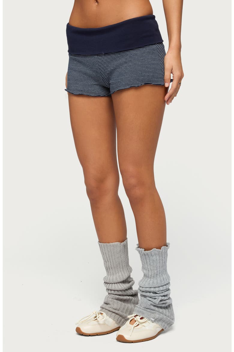 Nour Contrast Stripe Microshorts, Alternate, color, NAVY