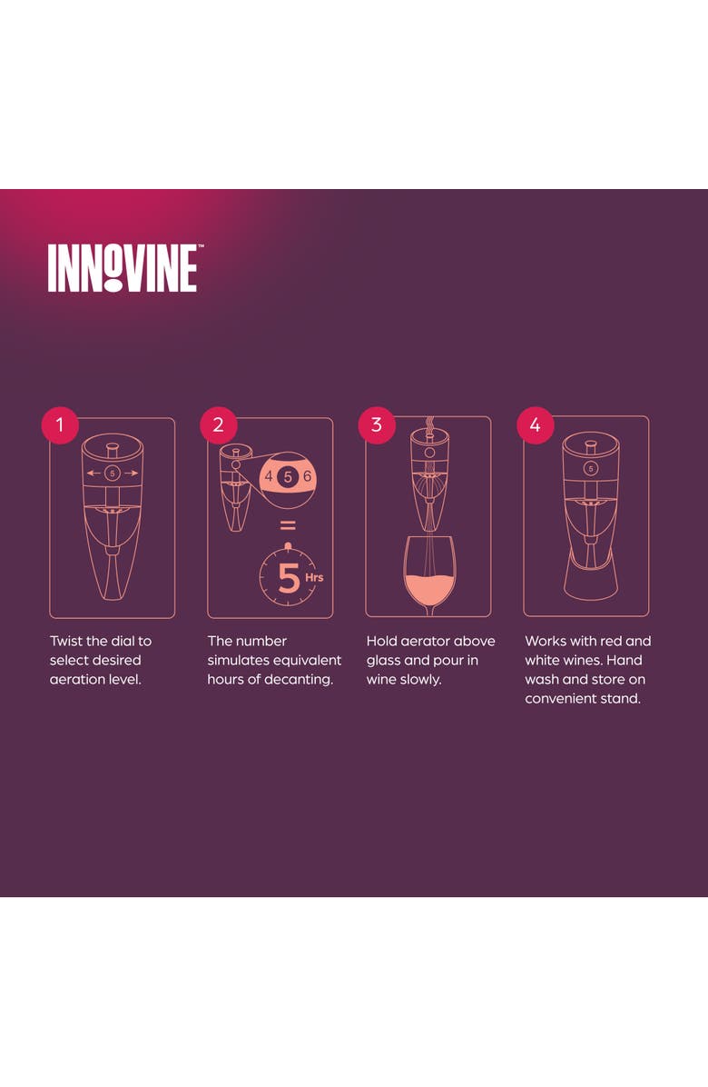 Innovine Adjustable Wine Aerator, Alternate, color, Grey