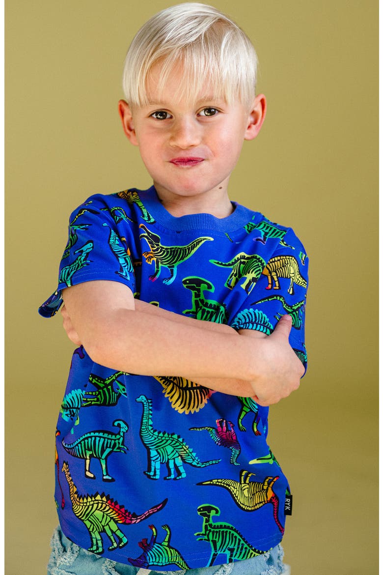 Kids' Dinosaur Graphic T-Shirt, Alternate, color, DINO BLUE