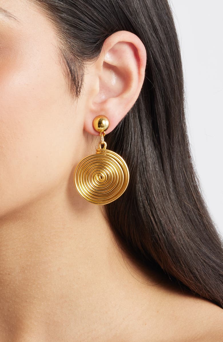 Kenneth Jay Lane Swirl Drop Earrings, Alternate, color, Gold