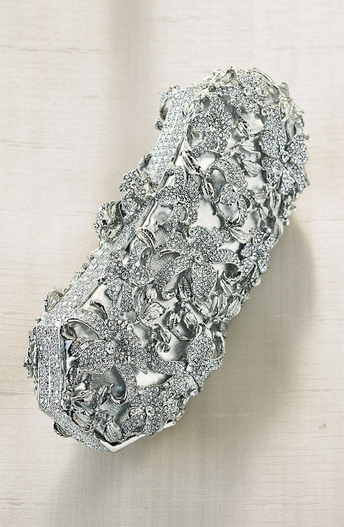 Tasha 'Crystal Floral' Clutch, Alternate, color, SILVER