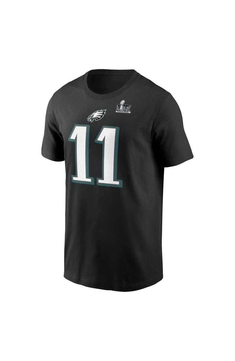 Nike Men's Nike A.J. Brown Black Philadelphia Eagles Super Bowl LIX Name & Number T-Shirt, Alternate, color, 