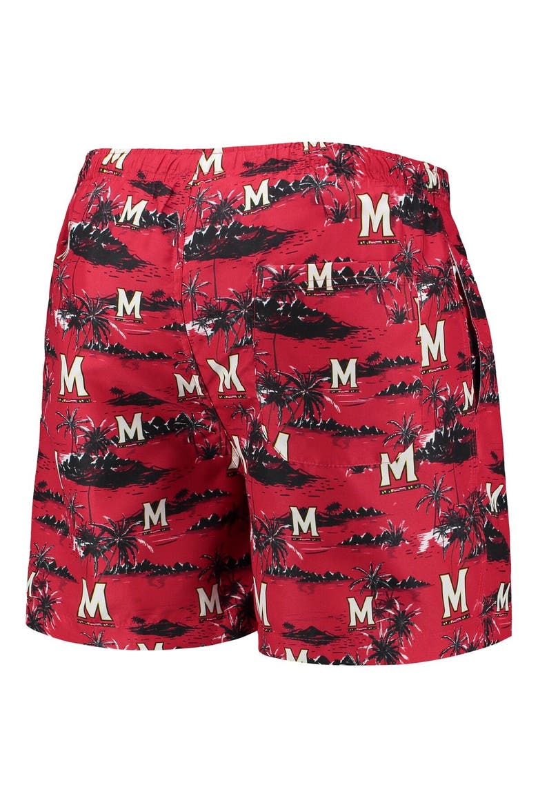 Men's FOCO Red Maryland Terrapins Island Palm Swim Trunks, Alternate, color, Red