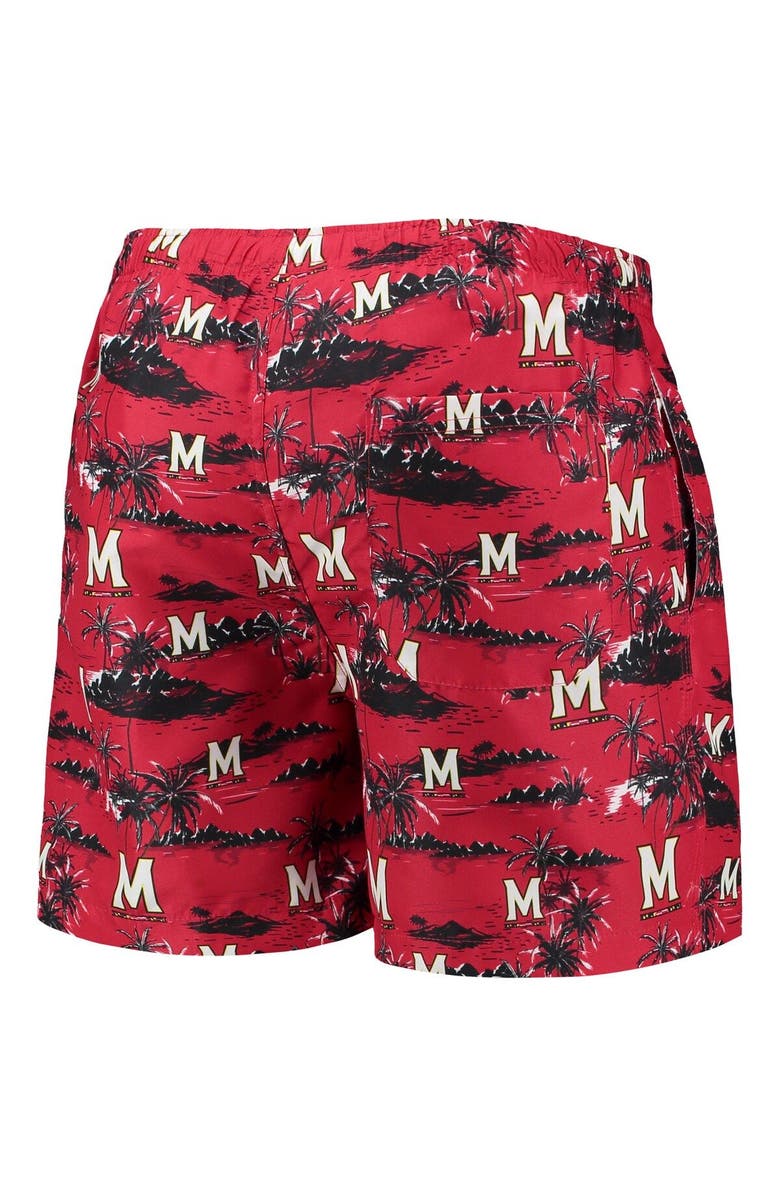 FOCO Men's FOCO Red Maryland Terrapins Island Palm Swim Trunks, Alternate, color, Red