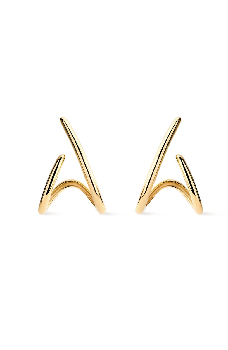 Ana Luisa Solid Yellow Gold - Aurora Huggie Studs, Main, color,