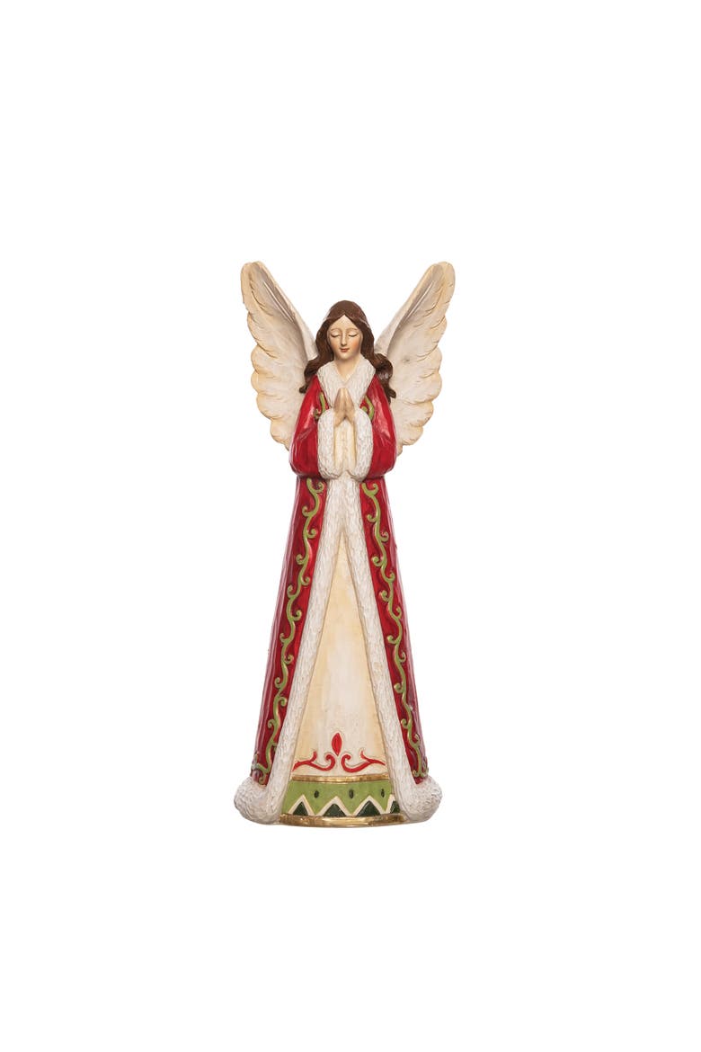 Praying Angel Figurine, Main, color, White
