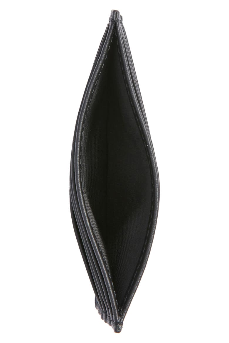 Tumbled Calfskin Card Holder, Alternate, color, BLACK