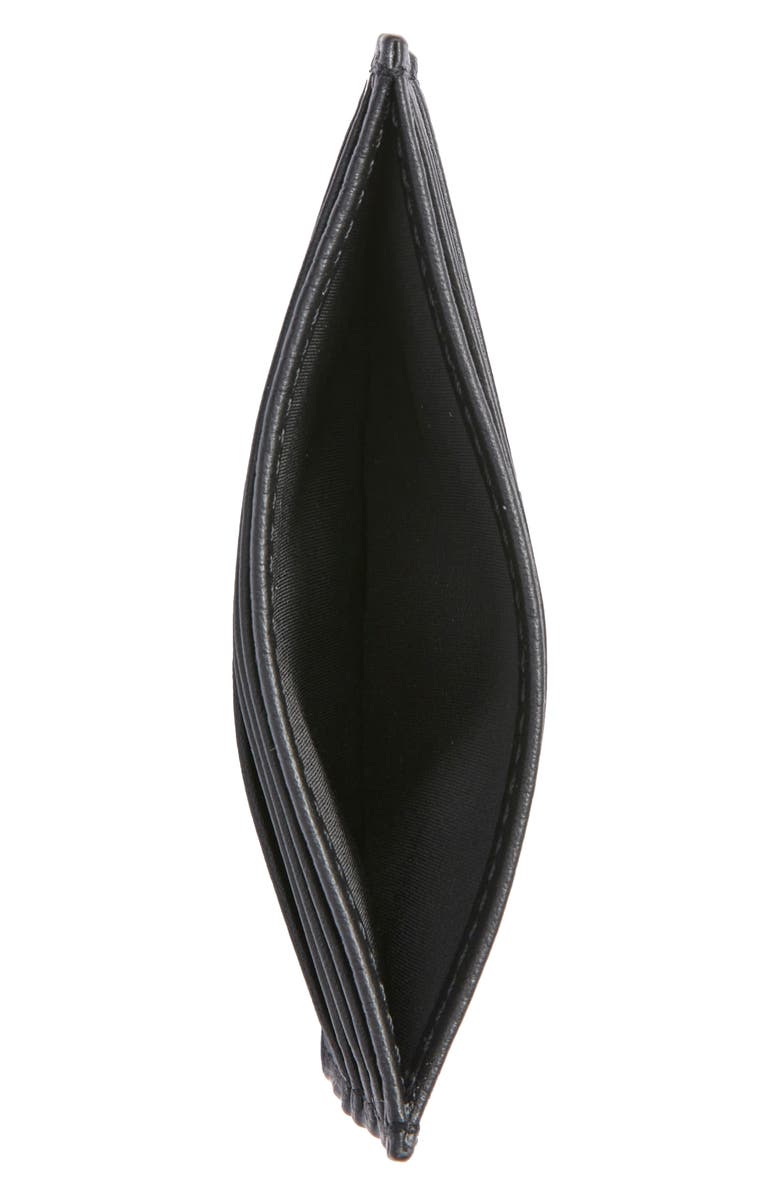 Canali Tumbled Calfskin Card Holder, Alternate, color, Black