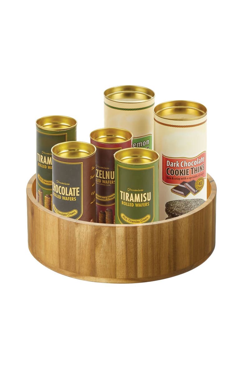 10-Inch Round Acacia Wood Lazy Susan Organizer for Kitchen, Main, color, Natural - 1 Pack