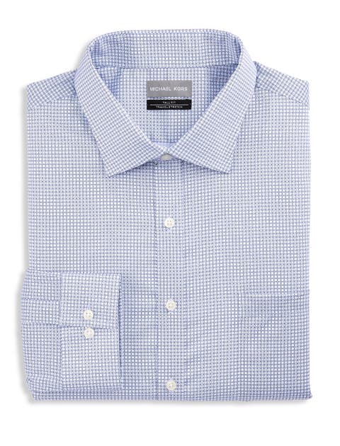Big & Tall Linked Grid Performance Dress Shirt