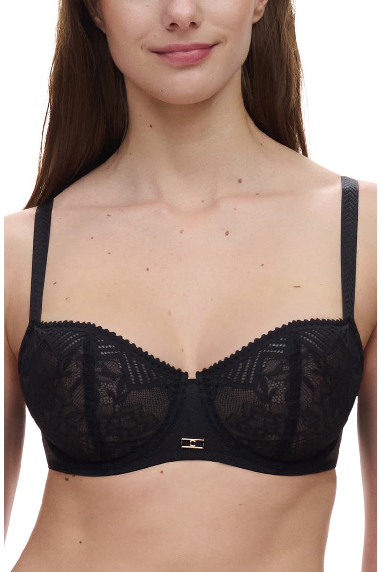 Origins Underwire Unlined Demi Bra, Main, color, BLACK