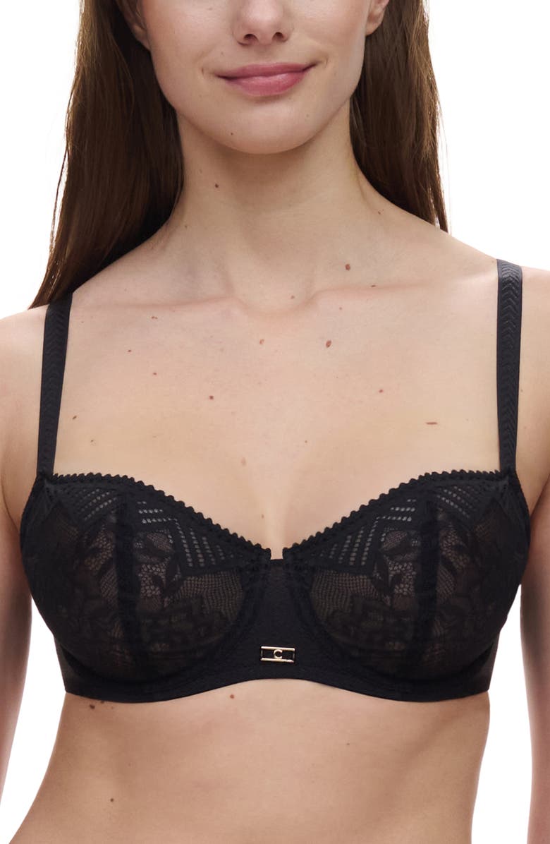 Chantelle Lingerie Origins Underwire Unlined Demi Bra, Main, color, Black