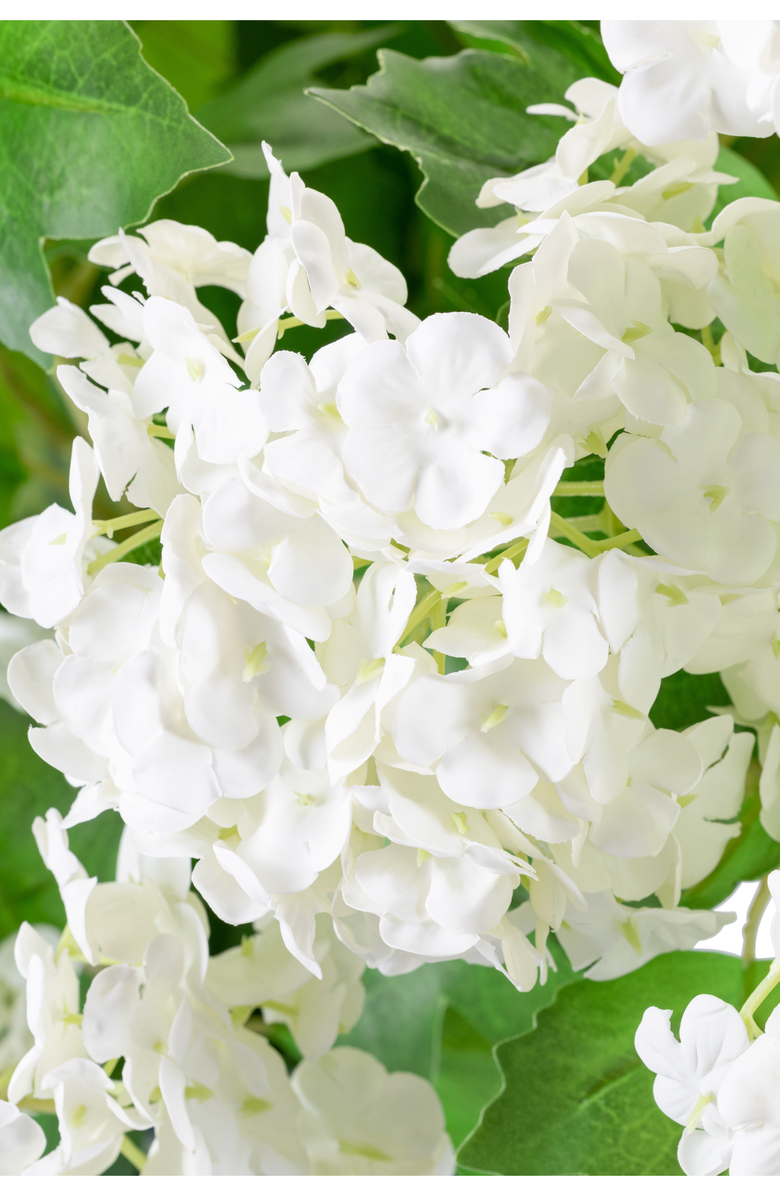 CocoBella Rhea RealTouch Snowball Hydrangea Arrangement, Alternate, color, Snow