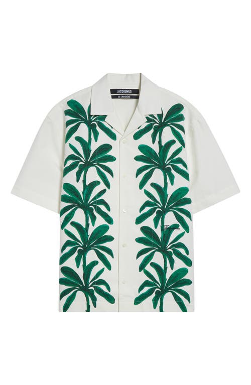 Jacquemus La Chemise Shirt In Print Painted Palmtrees W