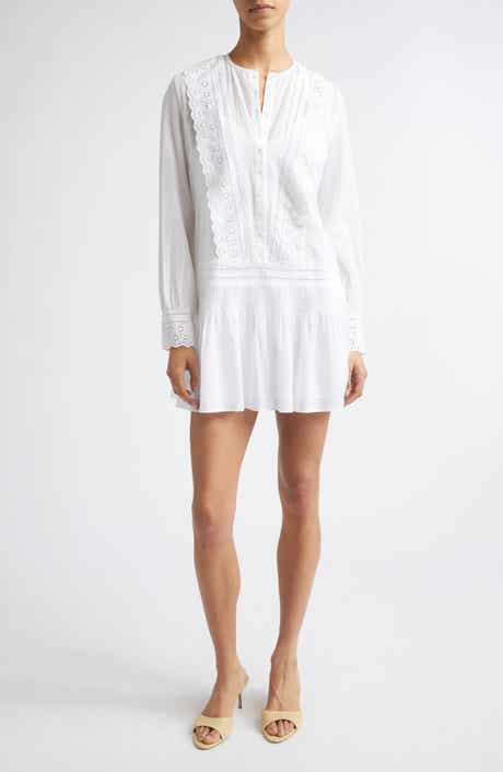 Marguerite Embroidered Eyelet Long Sleeve Dress