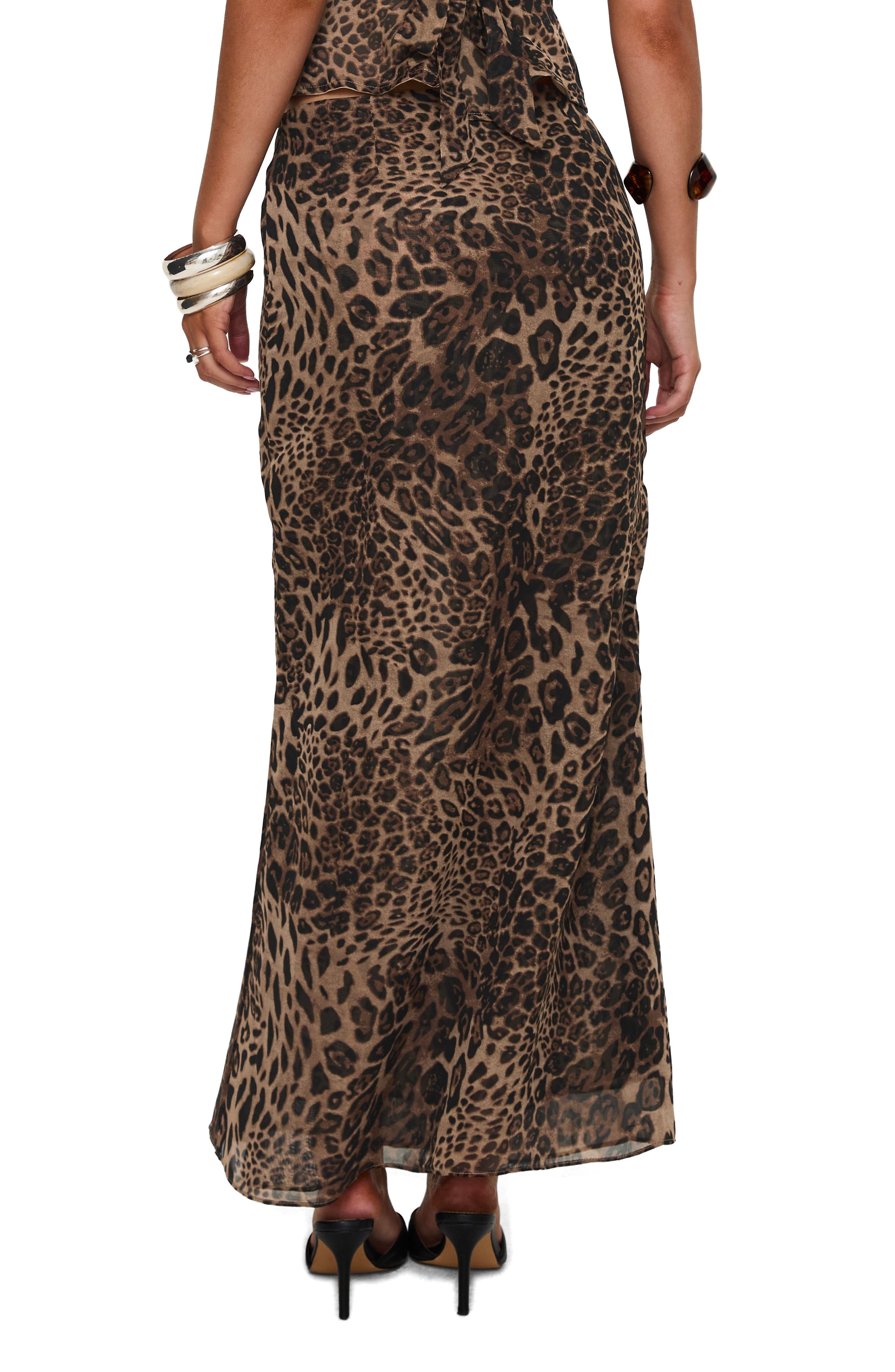 Eleganza Leopard Print Maxi Skirt - image 2