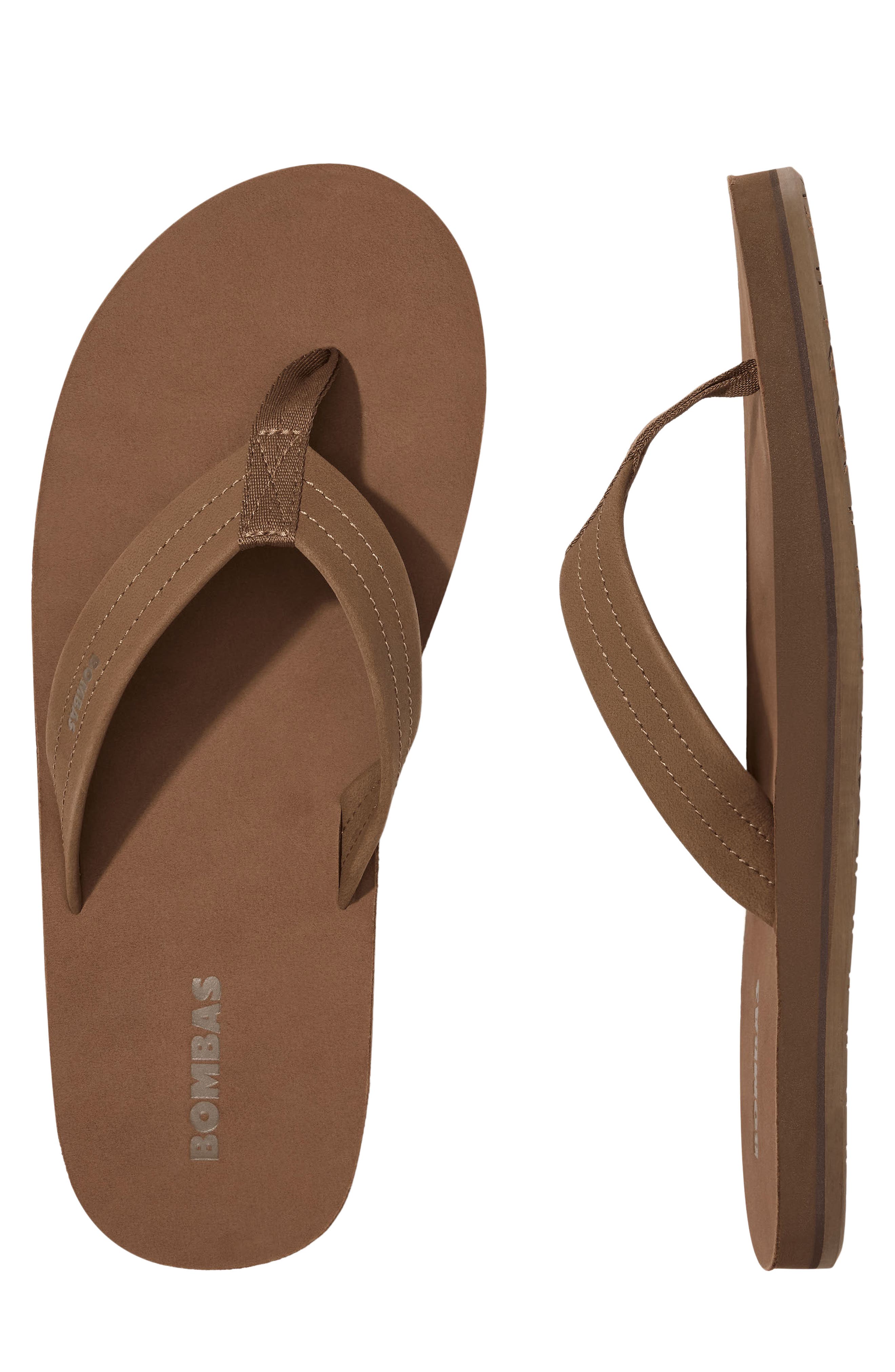 Sunrise Leather Flip Flop, Alternate, color, CAMEL BROWN