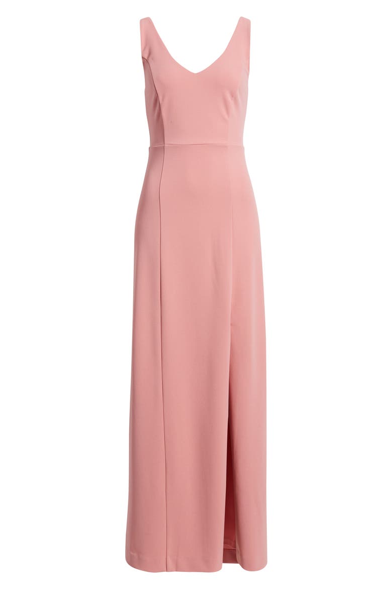 Seamed Cotton Blend Sheath Gown, Alternate, color, PINK APRICOT
