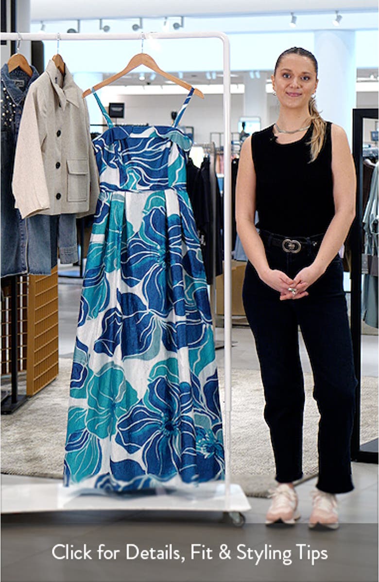 Floral Crinkled Satin Gown, sales video thumbnail