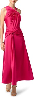 Aidan Mattox Crepe Back Satin Cocktail Maxi Dress